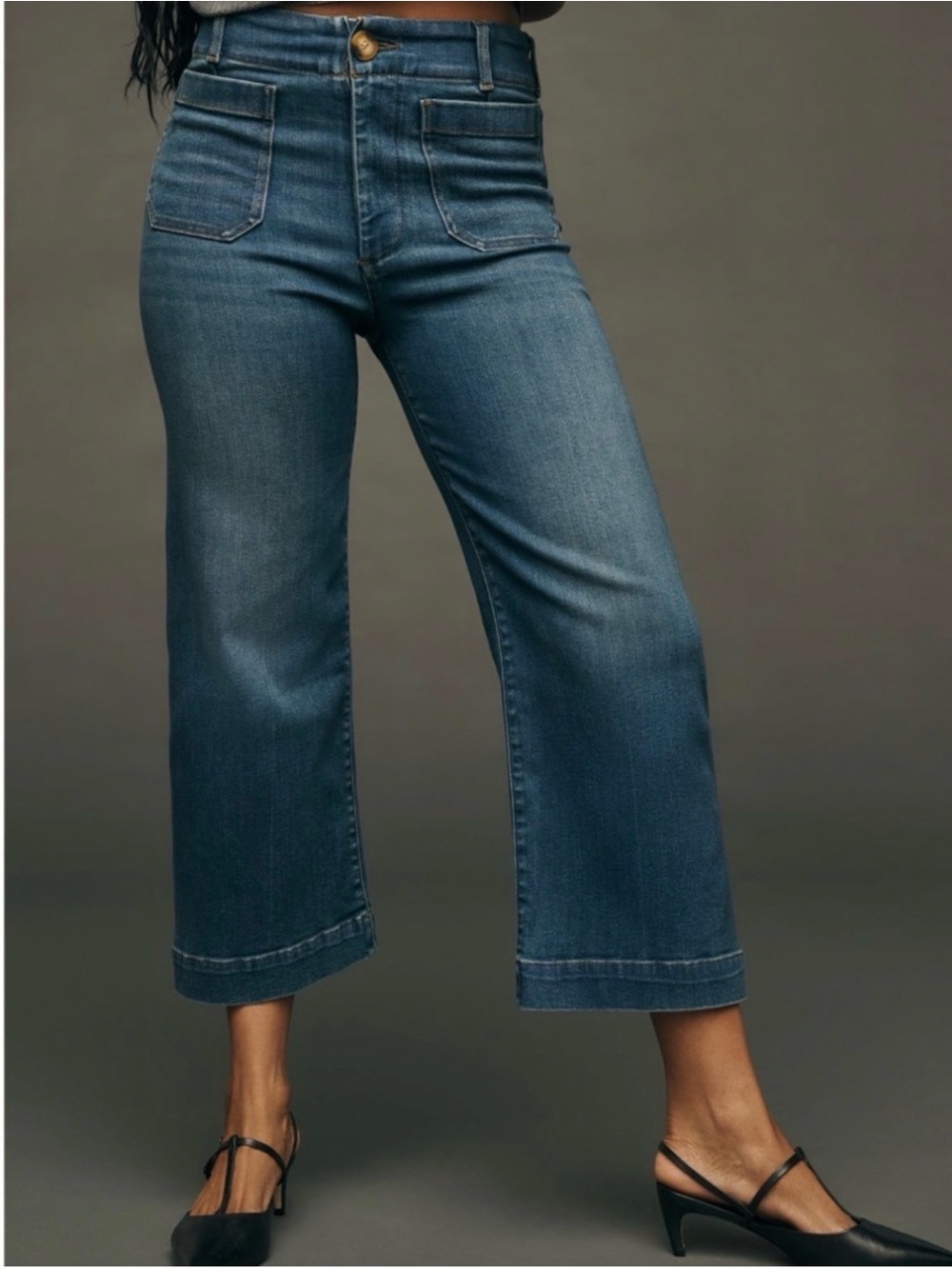 Maeve The colette High-Rise Wide Crop Women's Jeans - Blue size 26